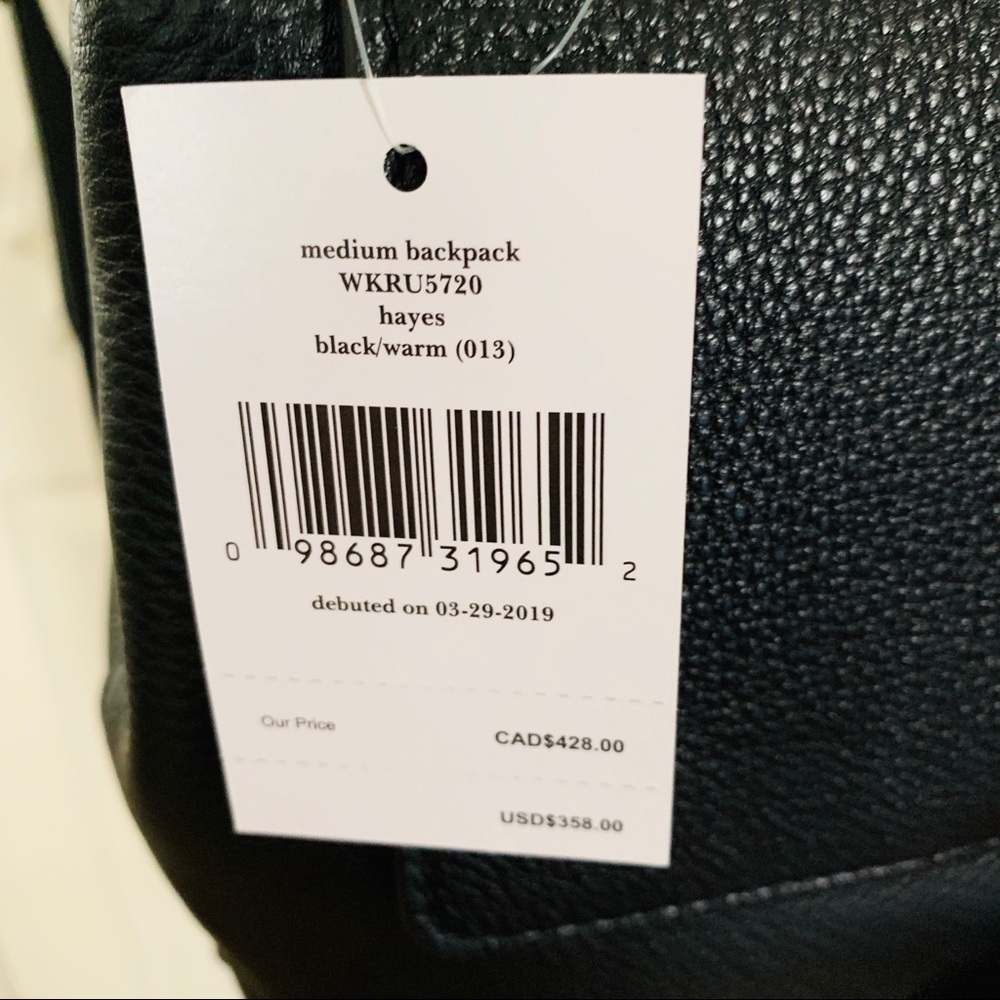 Brand new Kate spade black leather Hayes backpack - Picture 4 of 7